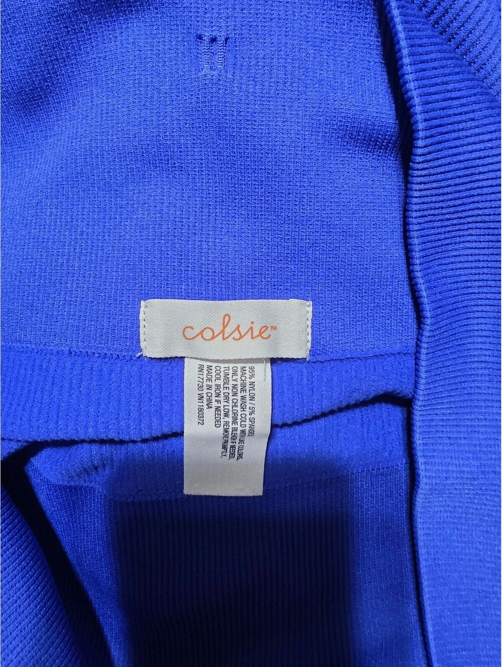 Colsie Women's High Waist Ribbed Blue Workout Shorts